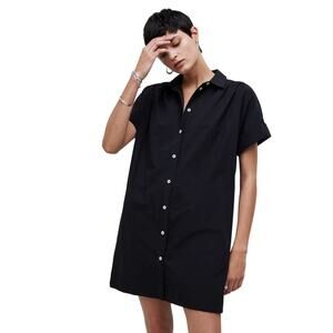 Madewell Collared Button-Front Mini Shirtdress NP091 Size S $110